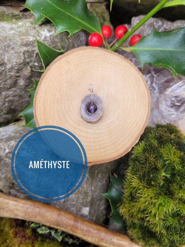 bois de renne et améthyste