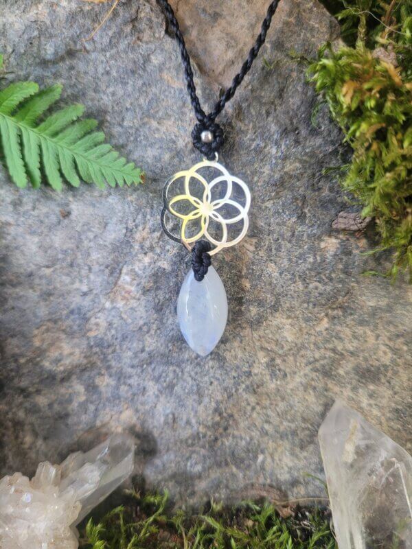 magie, macramé, labradorite, graine de vie
